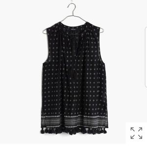 Madewell Scatterblock Tassel Tank Top size Medium
